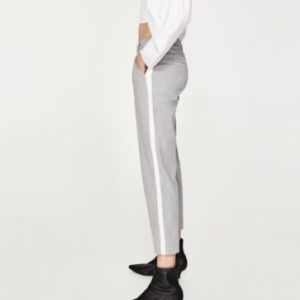 Light grey and white stripped trousers